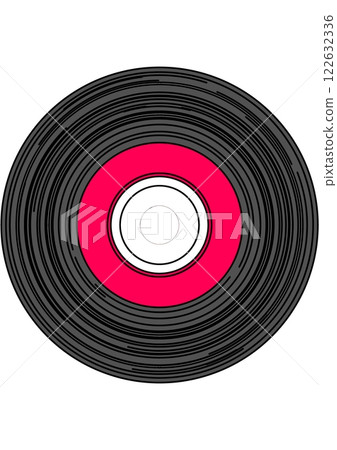 復古可愛唱片插畫紅色 復古可愛唱片插畫紅色 122632336