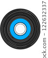 Retro cute record illustration blue 122632337
