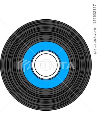 復古可愛唱片插畫藍色 122632337
