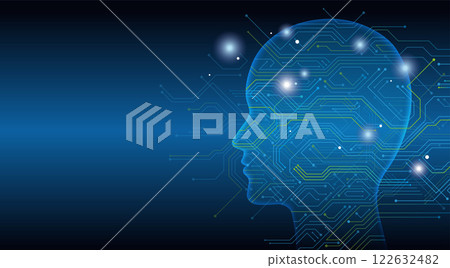 Artificial intelligence background image illustration with text space 122632482