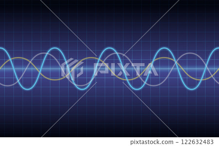 Seamless blue wavy background illustration 122632483