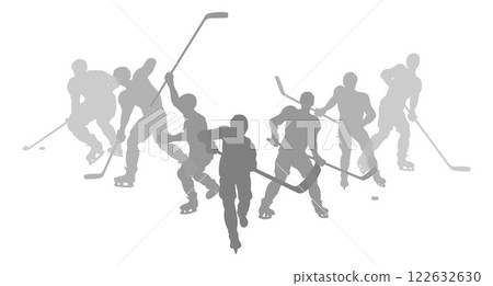 Ice Hockey Silhouette People Player Silhouettes Ice Hockey Silhouette People Player Silhouettes 122632630