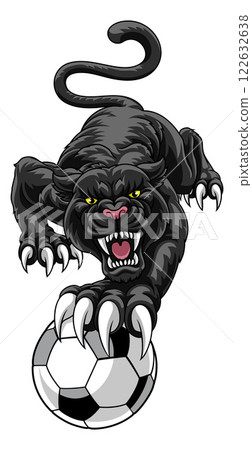Panther Soccer Football Pool Billiards Ball Mascot 122632638