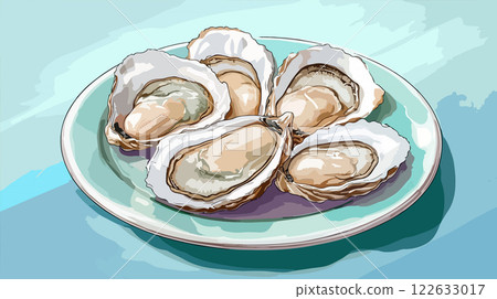 卡通牡蛎插画 122633017