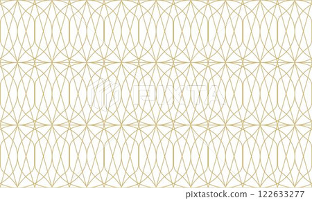 Golden line mosaic seamless pattern 122633277