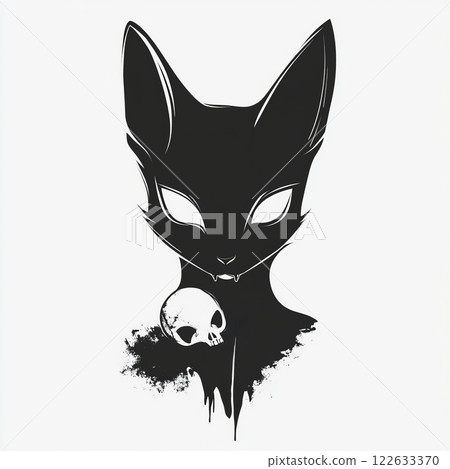 Mystic Feline with a Skull Emblem 122633370