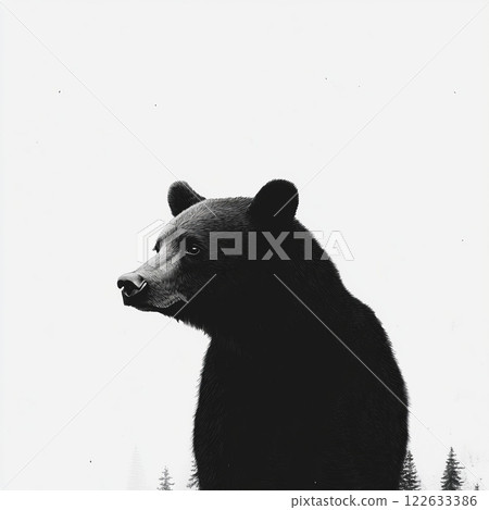 Majestic bear, isolated on white background 122633386