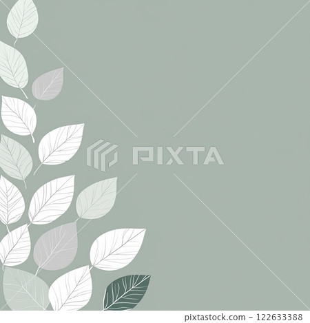 Elegant leaves on pale green, simple design 122633388