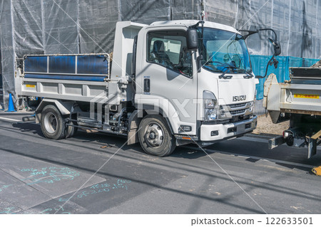 Trucks transporting construction materials 122633501