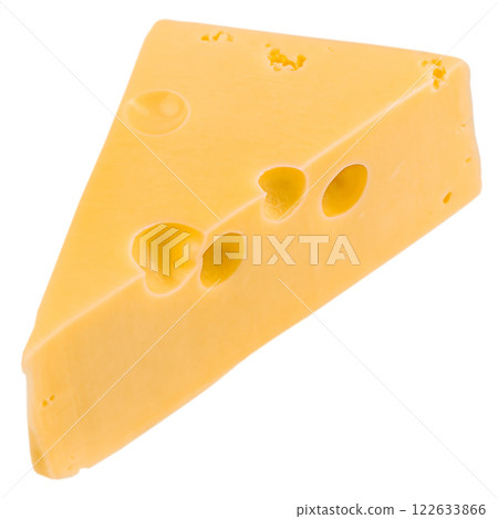 Delicious piece of cheese, isolated on white background Delicious piece of cheese, isolated on white background 122633866