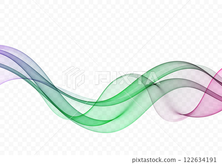 Abstract vector wave, flow of wavy lines, design element. 122634191
