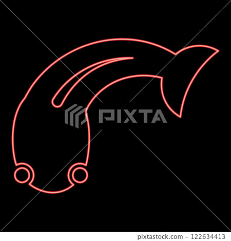 Neon fish goby red color vector illustration image flat style 122634413