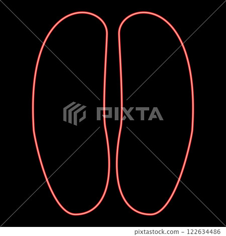 Neon hoof print cow bull red color vector illustration image flat style Neon hoof print cow bull red color vector illustration image flat style 122634486