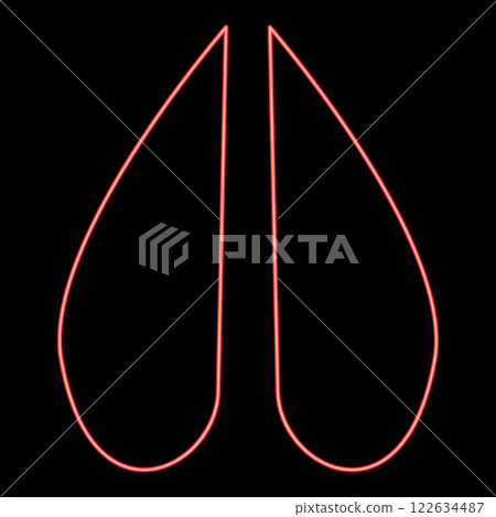 Neon hoof print goat nanny-goat red color vector illustration image flat style 122634487