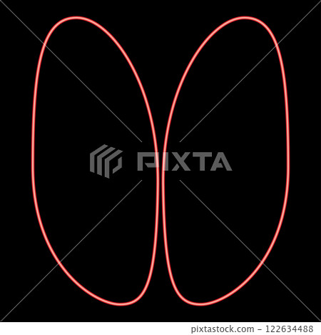 Neon hoof print sheep ewe ram wether red color vector illustration image flat style 122634488