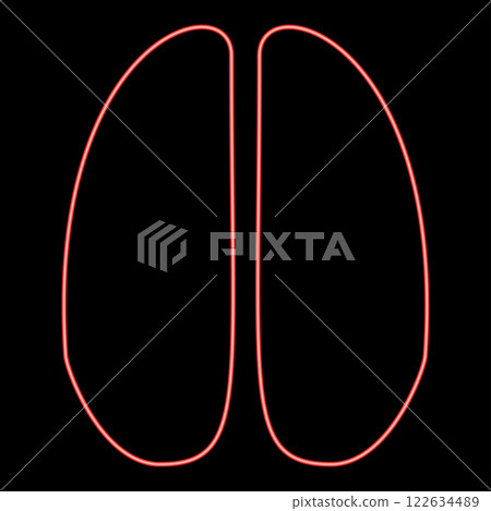 Neon hoof print deer red color vector illustration image flat style 122634489