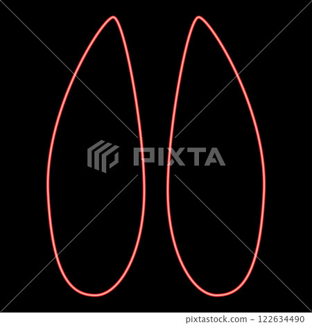 Neon hoof print elk red color vector illustration image flat style Neon hoof print elk red color vector illustration image flat style 122634490