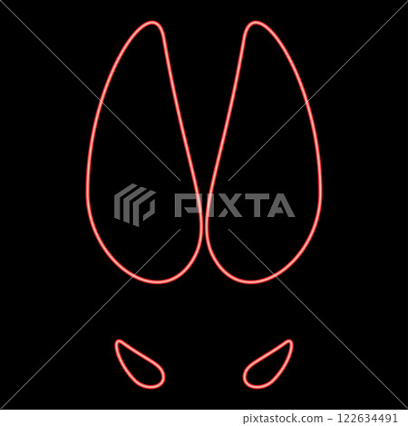 Neon hoof print wild boar hog red color vector illustration image flat style Neon hoof print wild boar hog red color vector illustration image flat style 122634491