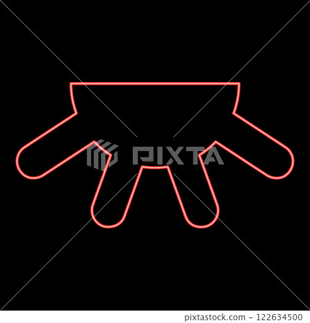 Neon cow's udder red color vector illustration image flat style 122634500