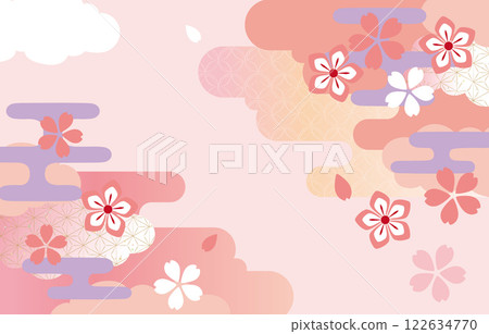 Pink beautiful cherry blossom background illustration 122634770