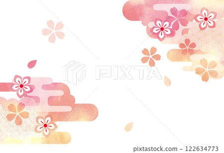 Pink beautiful cherry blossom background illustration 122634773