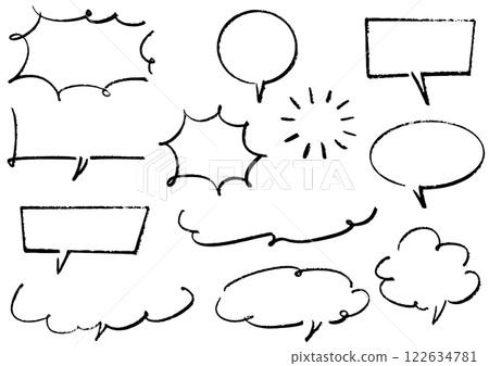 粗糙的手繪氣泡集。 122634781