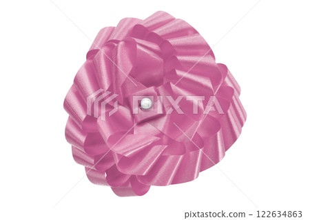 pink ribbon on isolated on transparent background. 122634863