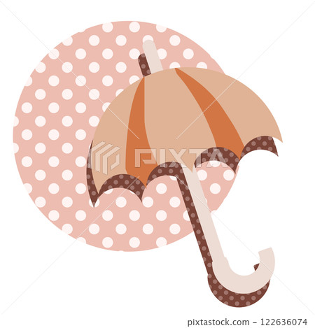 橙色圓點和雨傘 橙色圓點和雨傘 122636074