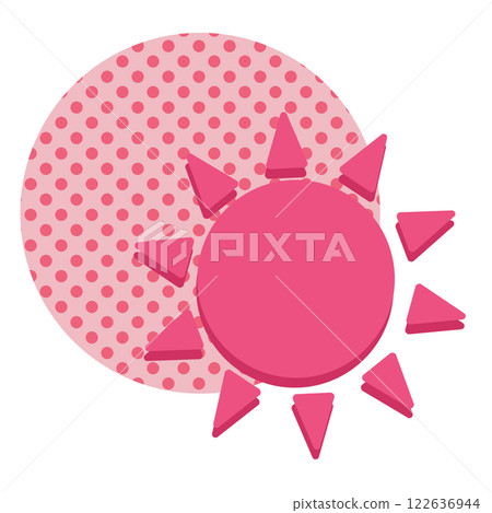 Pink polka dots and sun 122636944