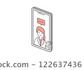Illustration material of online medical treatment using smartphone 122637436