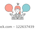 Illustration material of a worried business woman 122637439