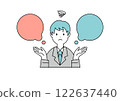 Illustration material of a worried businessman 122637440