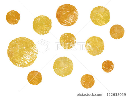 Watercolor polka dots gold gold leaf image decoration background 122638039