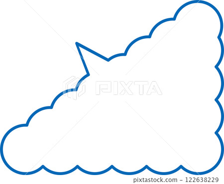 Fluffy speech bubble blue on the bottom right Fluffy speech bubble blue on the bottom right 122638229