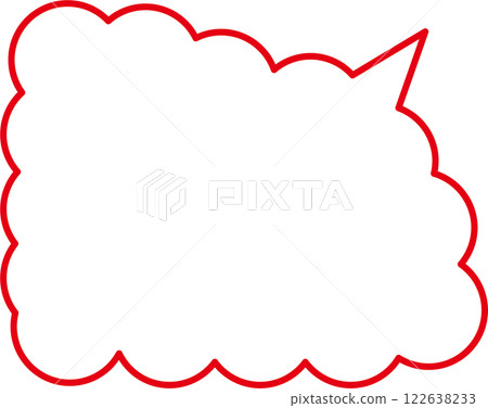 Fluffy speech bubble red on the bottom left Fluffy speech bubble red on the bottom left 122638233