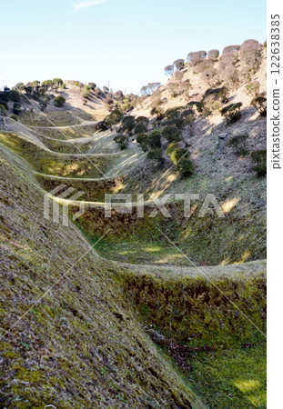 初春時節，從山中城遺址可以看到白雪皚皚的富士山。 122638385