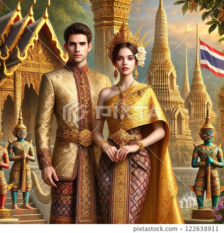 traditional thai costume 122638911