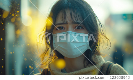 一個女人患花粉症 122638943