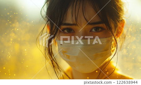 A woman suffering from hay fever 122638944