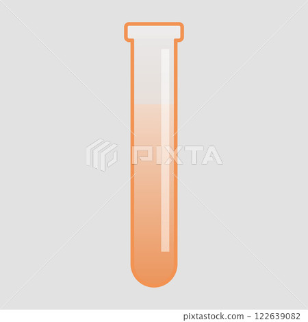 Laboratory transparent glass Flask with orange Liquid Illustration Laboratory transparent glass Flask with orange Liquid Illustration 122639082