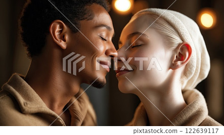 two people giving each other warmth 122639117