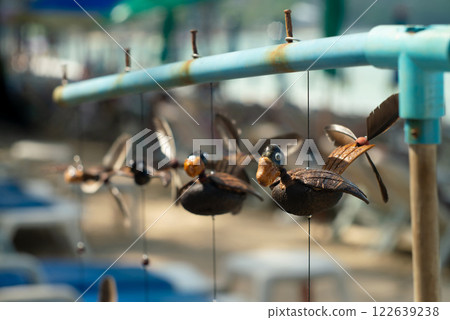Hanging souvenirs in Phuket, Thailand, wind chime 122639238