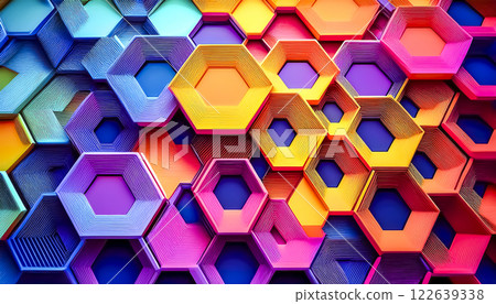 Hexagonal geometric background image colorful Hexagonal geometric background image colorful 122639338