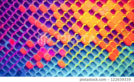 Hexagonal geometric background image colorful 122639339