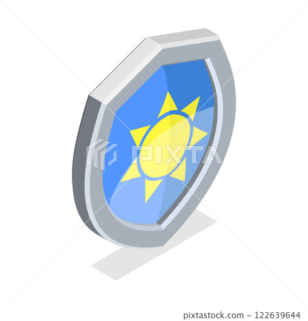 3D Isometric Flat Vector Set of Protection Proof, Signs of Resistance to External Infulence. Item 5 122639644