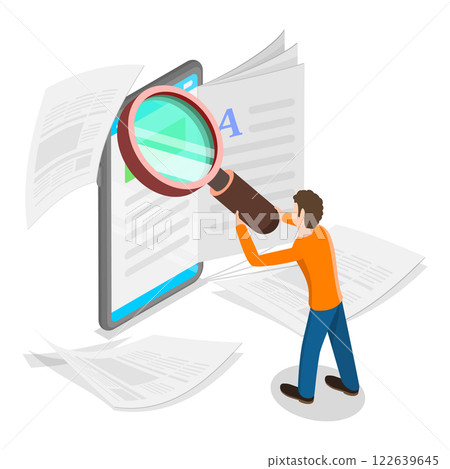 3D Isometric Flat Vector Illustration of Service Subscription, Membership Fee. Item 2 122639645