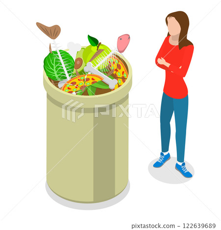 3D Isometric Flat Vector Illustration of Zero Waste, Sustainable Living. Item 2 122639689