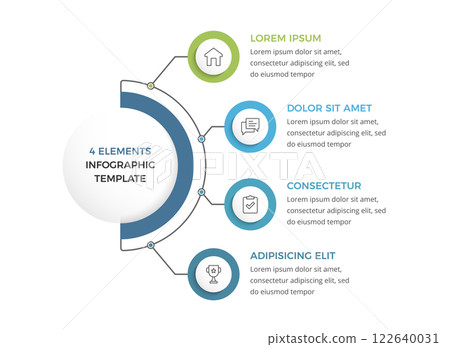 Infographic Template with 4 Elements 122640031