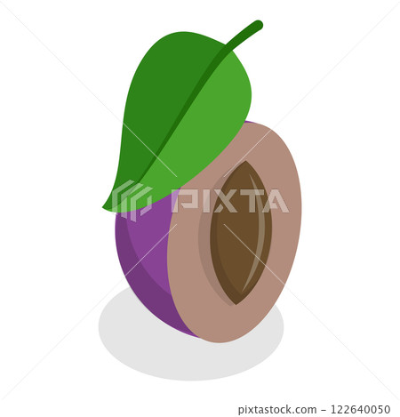 3D Isometric Flat Vector Set of Fruits, Tasty and Healthy Nutrition. Item 3 122640050