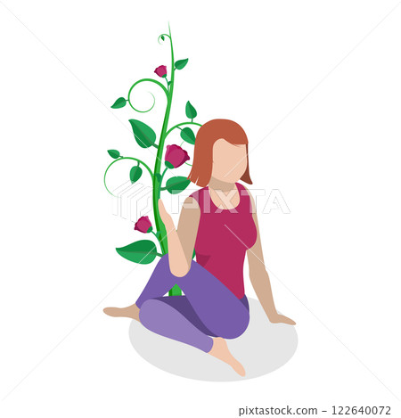 3D Isometric Flat Vector Illustration of Human Mental Health, Healthy Lifestyle. Item 2 3D Isometric Flat Vector Illustration of Human Mental Health, Healthy Lifestyle. Item 2 122640072